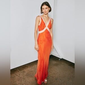 VRG GRL MEET ME ON THE DANCE FLOOR BIAS CUT MAXI DRESS - Orange